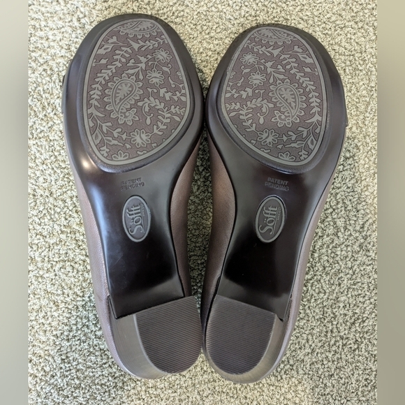 Sofft Taupe Leather Round Toe Buckle Heels Size 8.5 Office Workwear Preppy - Picture 12 of 13